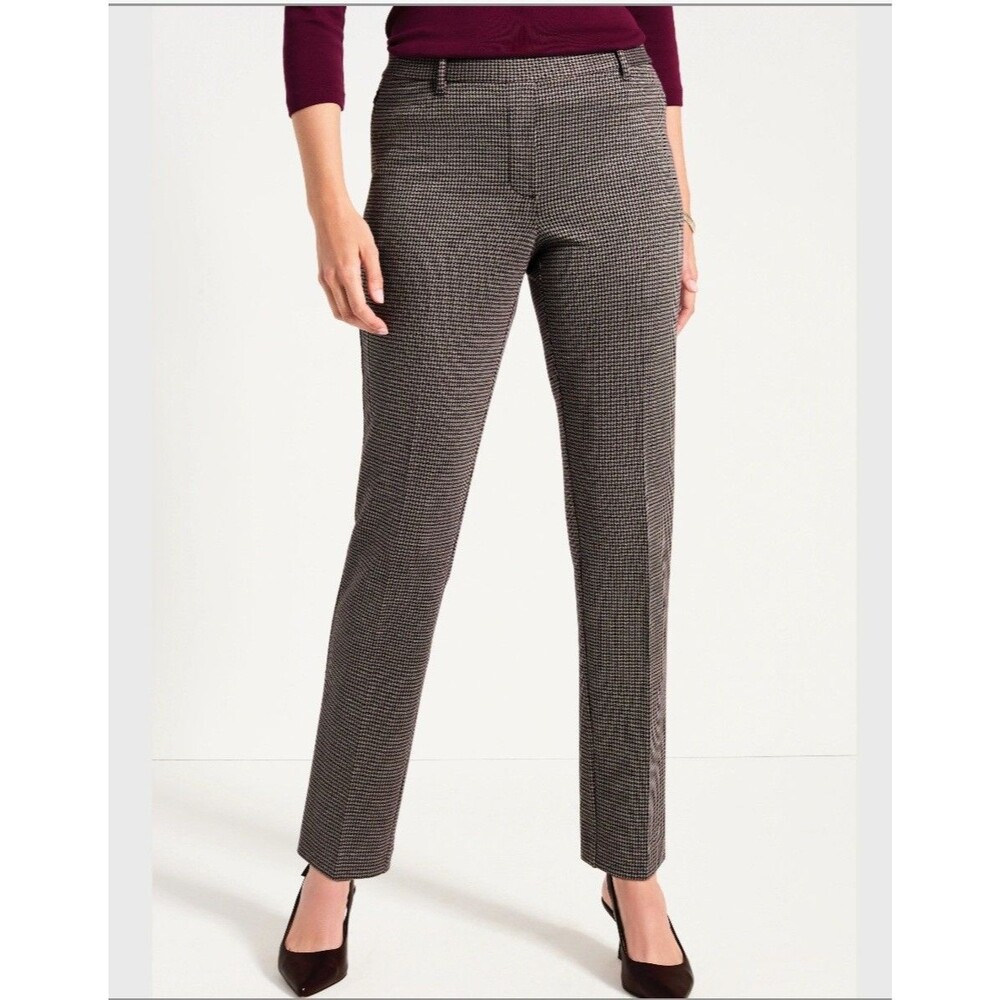 J Jill Ponte Knit Slim Leg Pants Women XL Tall Cremini Multi Pull On Stretch